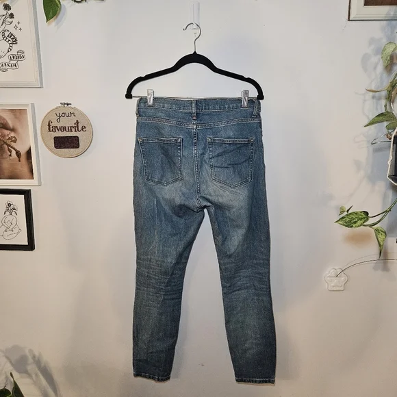Everlane Y2K Style High-Waist Ripped Skinny Ankle Jeans - Picture 5 of 8